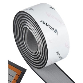 Abahub EVA Foam Boat Decking 96''x2.4'' Self-Adhesive Faux Teak Marine Flooring Sheet Traction Pad for Boats Surfboard, Gray with Black Seam Lines
