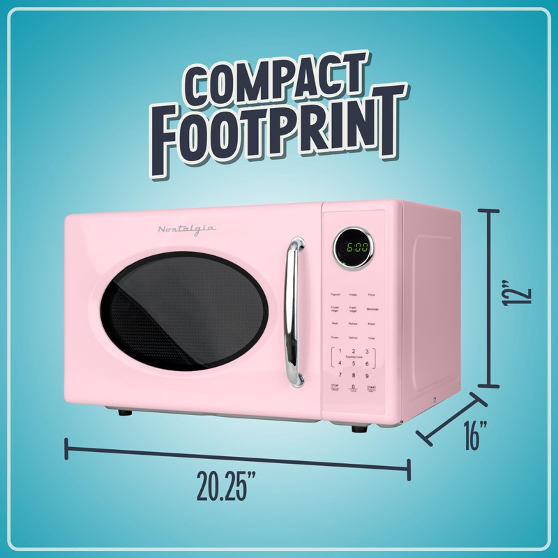 Nostalgia Retro 1000W Microwave Oven 1.1 Cu Ft Capacity –