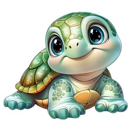 Cute Turtle Vinyl Car Window Decals – Waterproof Removable Bumper Sticker 2-Pack, Adorable Cartoon Design for Laptops, Vehicles, and Water Bottles#B044