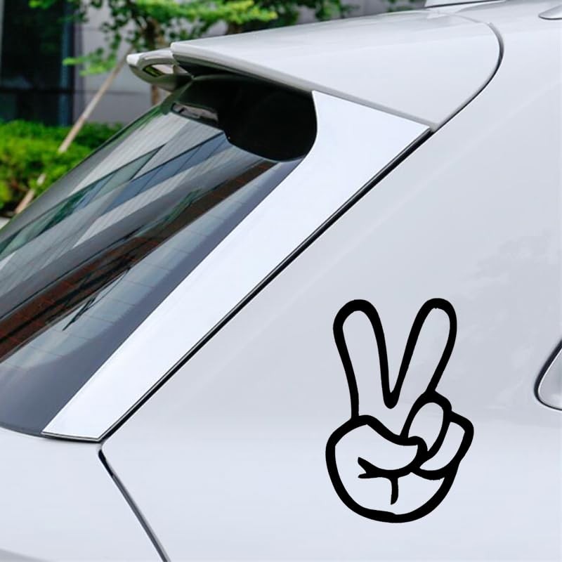 2Pack Finger Peace Sign Stickers,5.9"x4", Suitable for Laptops, Helmets, Cars,