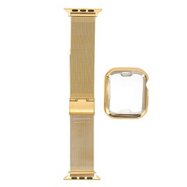 Watch Band Strap Scratch Resistant Watch Protective Case Replacement Accessory Fit for IWatch 40mm Gold