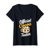Womens Kawaii Hot Chocolate Cocoa Cute Marshmallow Vibe V-Neck T-Shirt
