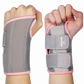 NuCamper Breathable Wrist Support Wrist Bandage with Metal Splint Stabiliser Men Women Wrist Brace Adjustable Wrist Splint for Arthritis, Tendonitis, Sprain