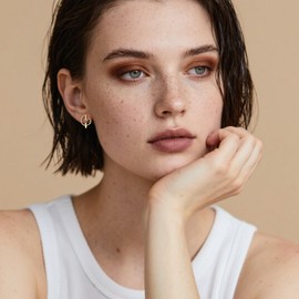 Gold Hoop Earrings for Women, Hypoallergenic 925 Sterling Silver Post, 14K gold Plated Summer Spring Fancy Vintage Jewelry for Women