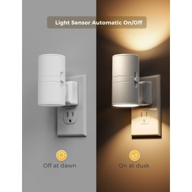 L LOHAS LED Night Light Plug in, Night Lights Plug into Wall, Light Sensor, 0-100LM, Soft White 3000K, Dimmable Night Light, Modern Nightlight for Hallway Bedroom Stairway, 2 Pack