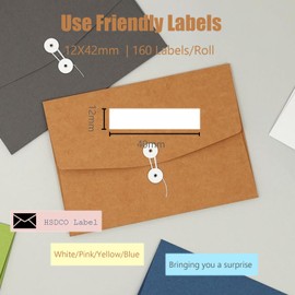 HSDCO Label Maker Tape, 12mm x 40mm, Multi Color Sticker Thermal Paper, Waterproof Household Storage Labels, Self-Adhesive Label Tape, Set of 3 (Pink/Blue/Yellow), 160 Labels Each Roll