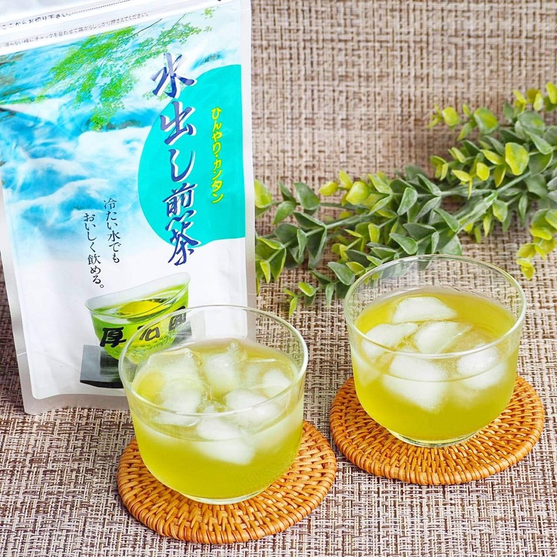 ひんやり・簡単 水出し緑茶 ティーパッグ 知覧茶 煎茶 1番茶の紛茶 鹿児島県産 農薬不使用 自家製有機質肥料栽培 (5g×20個)