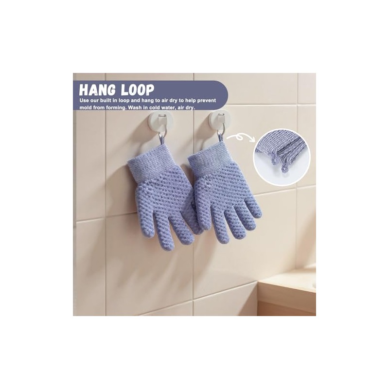 Guantes Baño Exfoliantes Doble Textura Ducha Spa Masajes Exfoliaciones Corporales