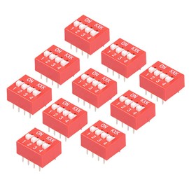 sourcing map 10 DIP Switches 1 2 3 4 Position for PCB with Grid of 2.54mm Red