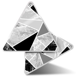 2 x Triangle Stickers 10cm - BW - Crazy Geometric Pattern Laptop Tablet Luggage Scrapbook #38542