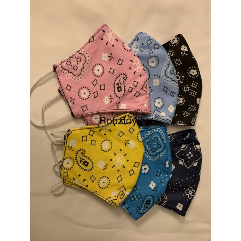 Face Mask triple Layer Handmade Washable Cloth Green