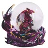 ICE ARMOR 4.25" W Purple Dragon Glitter Snow Globe Statue