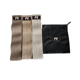 Resistance Bands Set with Carry Bag, 3 Pieces (Beige)