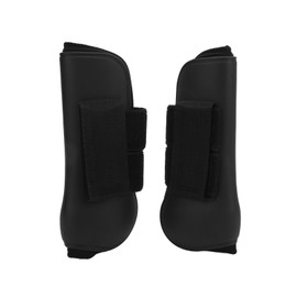 2 Pcs Horse Tendon Boots Set Soft Prevent Slip Cushioning PU Shell Tendon Guard Boots for HorsesBlack Front Legs M