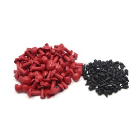 A ABSOPRO 8mm Dia Mushroom Shape Tire Repair Insert Plug Red Black (Set of 90)