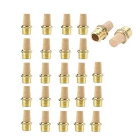 25Pcs Pneumatic Exhaust Muffler , G1/8 NPT Male Thread Long Brass Air for Clean the Exhaust Air and Reduce the Noise