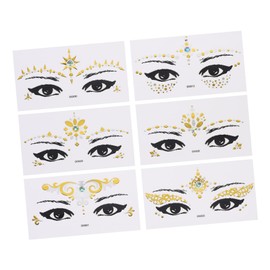 TOVINANNA 6sheets Face Stickers for Day Peel Stick Eye Makeup Decals for Cosplay Festivals and Parties Random Designs Included