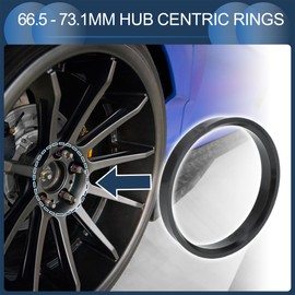 INFINAUTO Hub Centering Rings 66.5mm ID 73.1mm OD Car Wheel Hub Rings ABS Plastic Black 4pcs