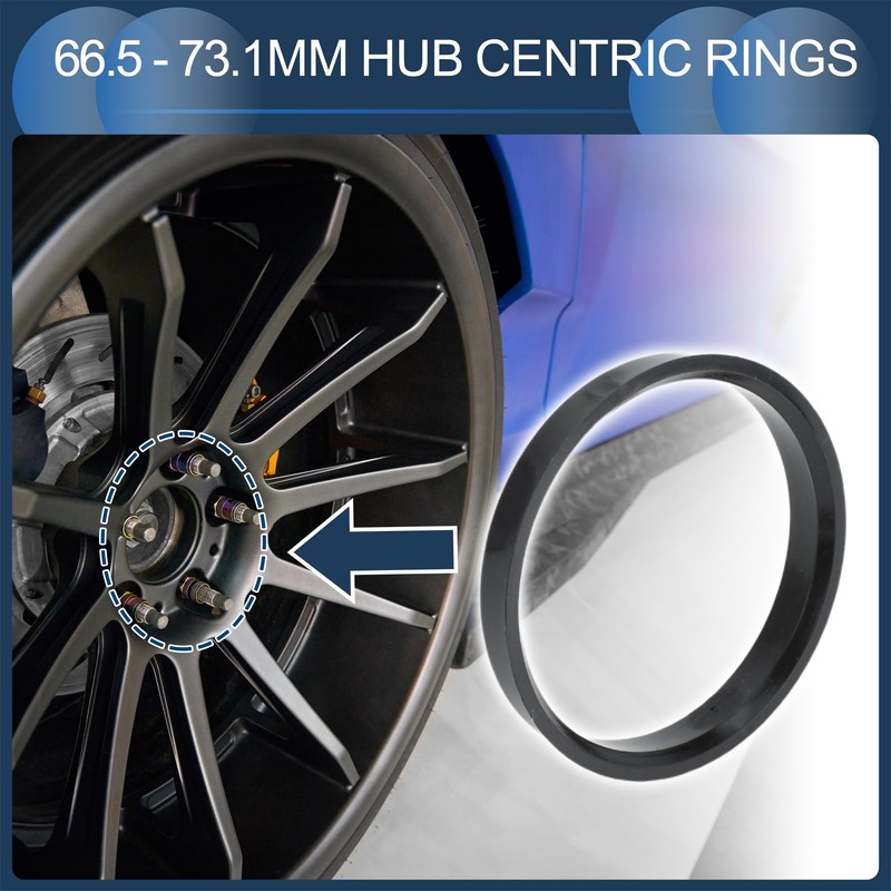 INFINAUTO Hub Centering Rings 66.5mm ID 73.1mm OD Car Wheel