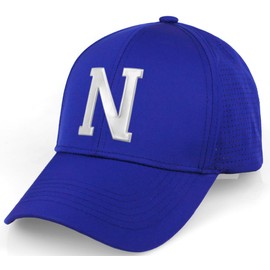 Daxton Performance Cool Tech Baseball Hat - Royal Cap, Silver Logo Letter N