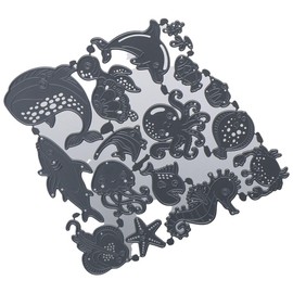 Uniquer Sea Animals Shape Metal Die Cuts,DIY Craft Dies Cut Stencils for Card Making, Scrapbooking 16.5x16cm