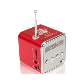 Mini Bluetooth Speaker Clear Sound 4 Buttons Design Screen Display FM Radio Wireless Portable Bluetooth Speaker Red Bluetooth Version