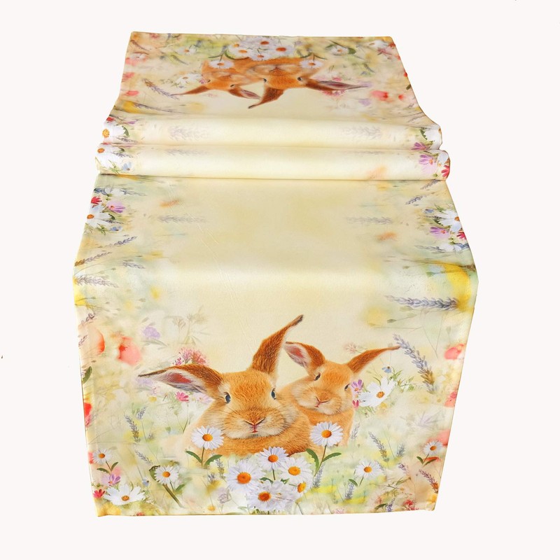 Kamaca Rabbits in Flower Meadow Series High-Quality Print Motif with