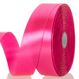 YASEO 1 Inch Rose Red Solid Satin Ribbon, 50 Yards Craft Fabric Ribbon for Gift Wrapping Floral Bouquets Wedding Party Decoration
