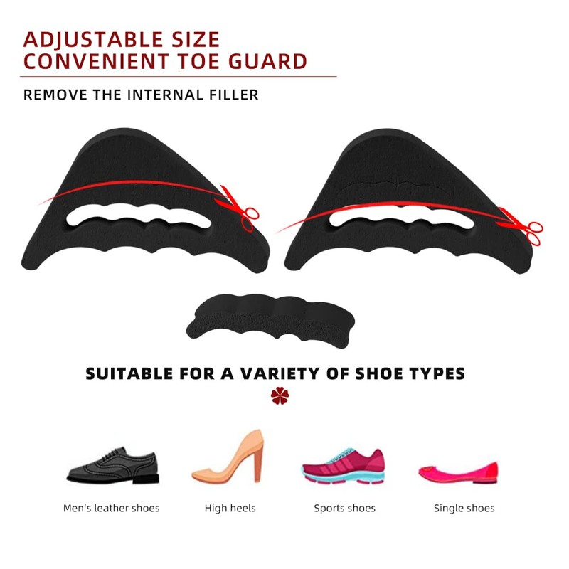 Toe Filler Inserts [4 Pairs] for Shoes Too Big, Adjustable