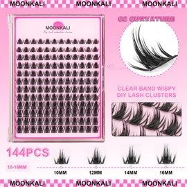 Manga Lash Clusters Wispy Fairy Cluster Eyelash Extensions 10-16MM Eyelash Clusters Individual D Curly Lashes Clusters Versatile DIY Lash Extension by MOONKALI