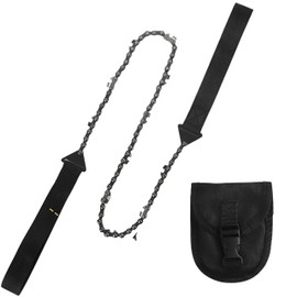 Spendeal Pocket Chainsaw with Paracord Handle, Folding Hand ChainSaw, Emergency Outdoor Survival Gear Rope Saw for Camping, Hunting, Hiking, Cutting Wood & Tree (Black, 11 Teeth, 24'' Long)