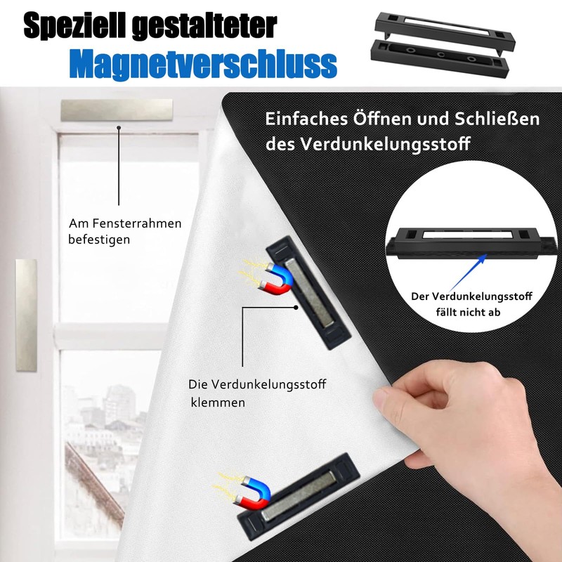Magnets for Blackout Fabric Sets, Window Blackout 100% Opaque, 130