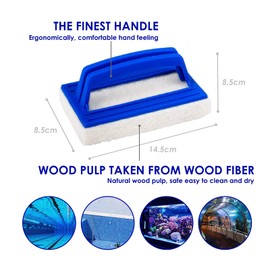 jiuzcare Sponge Brush 3 Pieces Cleaning Brush for Bathroom Sponge Brushes with Handle Hand Brushes for Bathtub, Pool, Bathroom, Kitchen