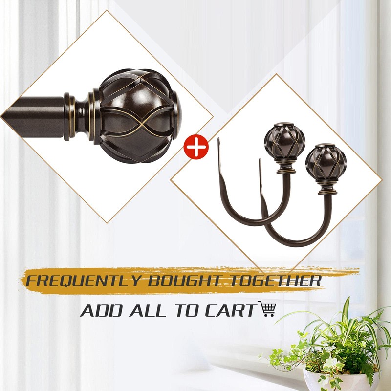 KAMANINA Decorative Curtain Drapery Holdbacks, Curtain Tiebacks Hooks with Screws