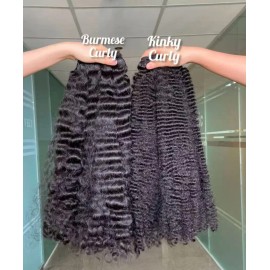 Wholesale Vietnamese Raw Human Hair Weave Bundles High Quality Original Double Drawn Natural Wave Hair Burmese Curlystyle: burmese curly, color: natural color, Stretched Length: 22"