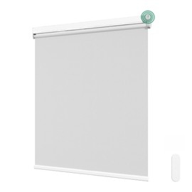 Allesin Motorized Roller Blinds with Remote Control for Windows, Blackout Smart Roller Shade, Battery Powered Electric Smart Blind (White 46" W x 72" H)