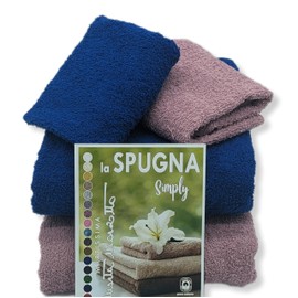 Generico Marta Marzotto Martissima High Quality Towel Set - Face + Guest Towel - 100% Cotton (Blue-Pink, Set 2+2)