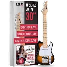 LyxPro 30” Electric Guitar TL Series, Full-Size Paulownia Wood Body, 3-Ply Pickguard, C-Shape Neck, Ashtray Bridge, Quality Gear Tuners, 3-Way Switch & Volume/Tone Controls, 2 Picks Included, Sunburst