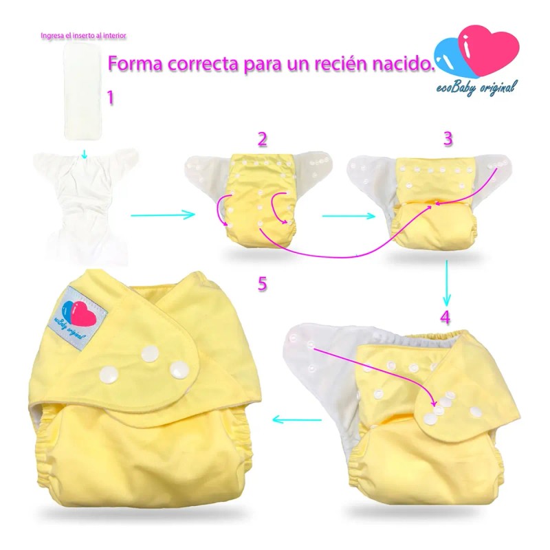 Pañales Ecológicos De Tela Reutilizables Ecobaby Original