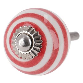 GURU SHOP Kleiner Keramik Möbelknopf, Möbelknauf Möbelgriff, Schranktürknöpfe, Möbelknöpfe, Schubladengriff - Modell 19, Rosa, 3x3x6,5 cm, Möbelknöpfe