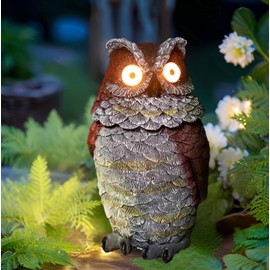 YZYOE LED Solar Nodding owl Light, Outdoor Atmosphere Decoration Light, Cute Resin Moving owl Courtyard Landscape lamp.
