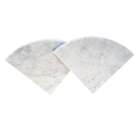 GEOONA 2 pcs Marble Shower Corner Shelf for Bathroom, 9'' Natural Marble Corner Shelves for Bath Wall Mounted Both Side Polished (2, Carrara White)