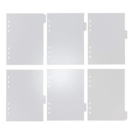 6 Holes Transparent PVC Binder Divider Pages with Tabs Clear Paper Sheet Index Dividers A5 Index Dividers for Notebook Journal Diary Planner Memo Notepad 6 Pieces Per Set