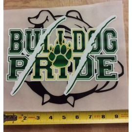 Brittany's Boutiqe 1 DTF Print -Bulldog Pride Paw Blue Gold Football School Sports Ready to Press