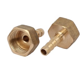 sourcingmap G3/8 Female Thread 6mm Dia Brass Barb Type Hose Tubing Fittings Connectors 2pcs
