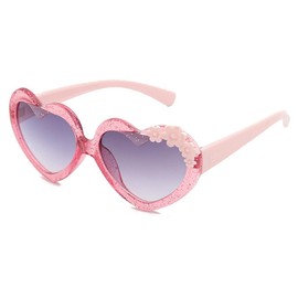 SJBNCai Kids Heart Sunglasses UV 400 Protection Heart Shaped Cute Glasses for Girls Boys Age 3-10 Eyewear Beach Holiday