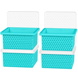 Silicone Freezer Molds for Soup Cube - 2-Cup Freezer Storage Container Tray with Lid,4 Pack Stackable Ice Cube Trays for Portion Control,Food Storage Meal Prep,Oven & Dishwasher Safe