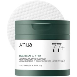 ANUA Heartleaf 77 Toner Pad, Mild Exfoliating Facial Pads for Glass Skin, Hydrating Pore Care for Sensitive Skin, Heartleaf Extract, PHA, Centella, Non comedogenic, Korean Skin Care (70 Pads)