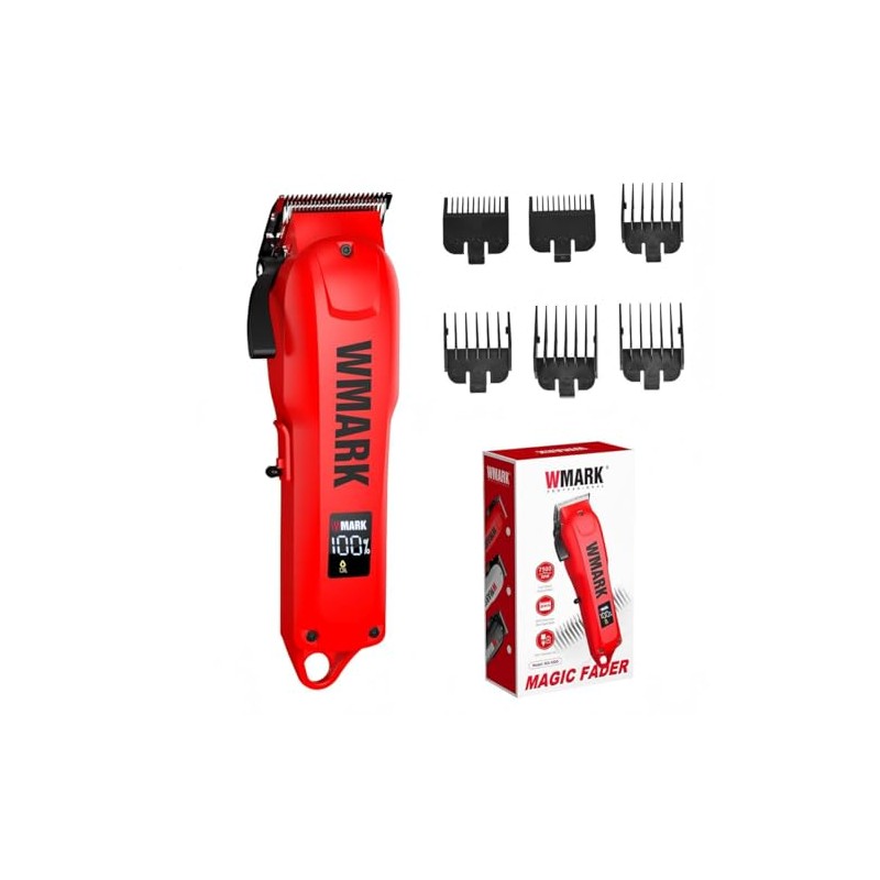 WMARK 1005 Máquina Cortar Cabello Profesional Inalámbrica, Rojo
