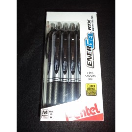 Pentel 12 Pentel ENERGEL RTX Liquid Gel Pens BLACK  INK X1070 0.7mm MEDIUM M ENER GEL